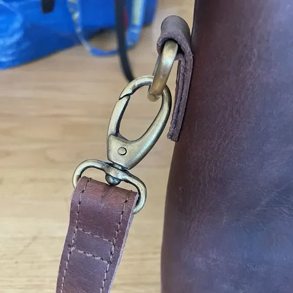 Unbranded Brown Leather Zip Laptop Oversized bag Brown - Picture 13 of 13